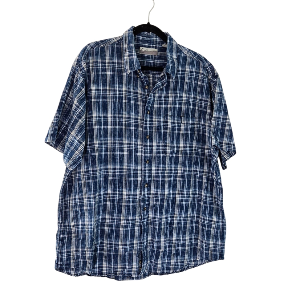 Field Master Men's Blue Plaid Shirt